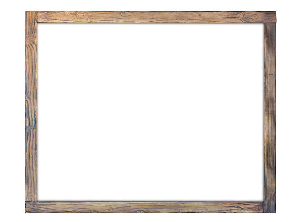 istock Blank signboard on wooden frame, isolated white. 612620754