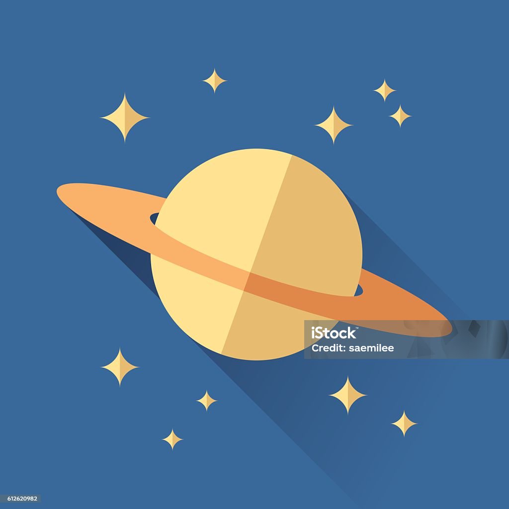 Saturn Vector illustration of planet in space. Saturn - Planet stock vector