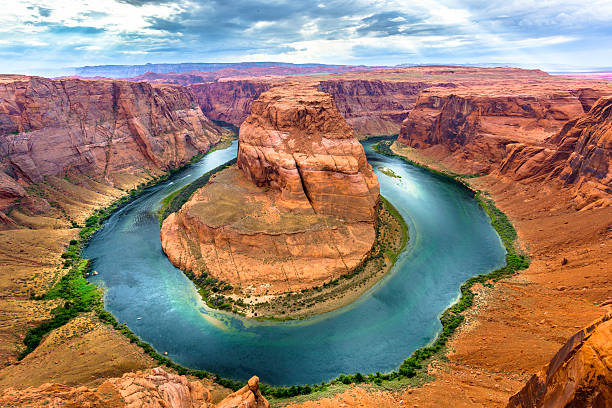 Horseshoe Bend Famous Horseshoe Bend Page Arizona horseshoe bend river stock pictures, royalty-free photos & images