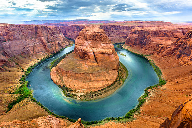 подкова bend  - glen canyon стоковые фото и изображения