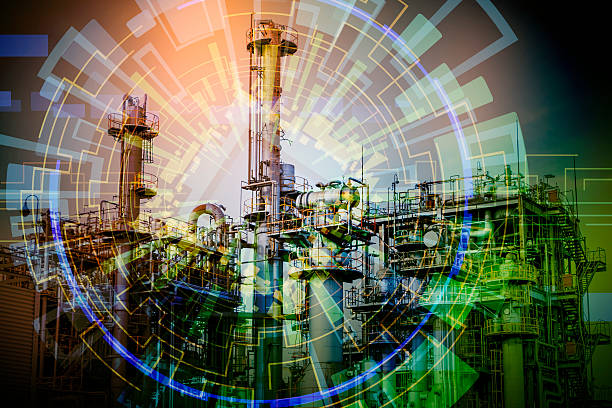modern factory and electricity abstract, conceptual image visual