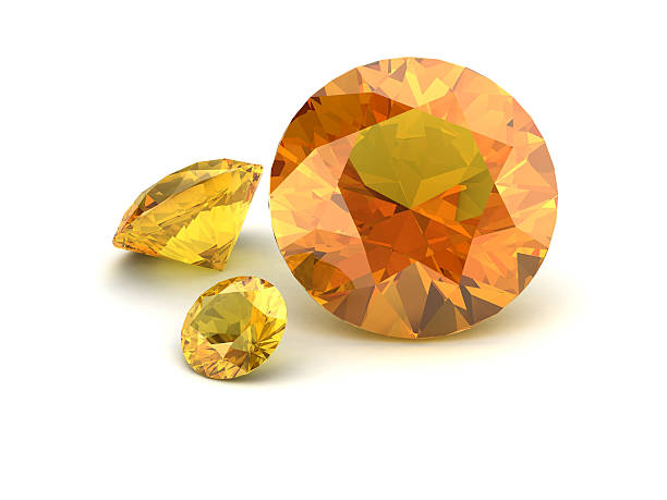 istock Shiny white yellow sapphire illustration 612624304