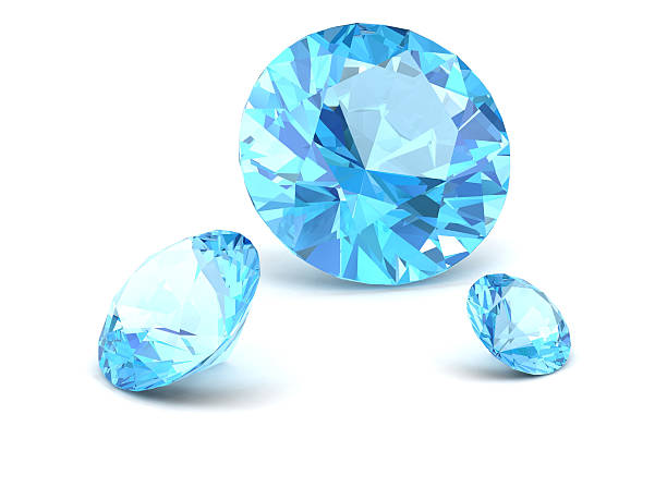 istock Shiny white blue topaz illustration (high resolution 3D image)3D 612624594