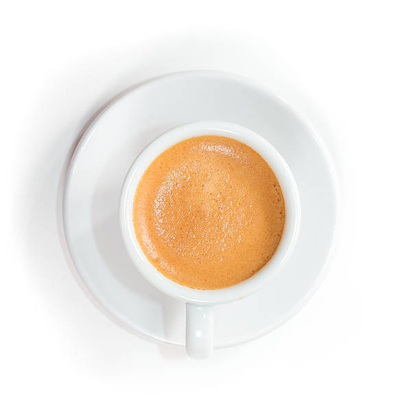 istock Top view to cup of fresh brewed espresso 612628082
