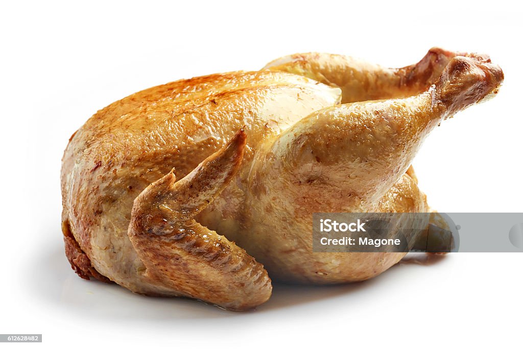 Frango assado inteiro - Foto de stock de Frango royalty-free