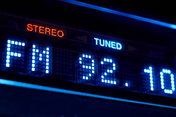 istock FM tuner radio display. Stereo digital frequency station tuned. 612629872