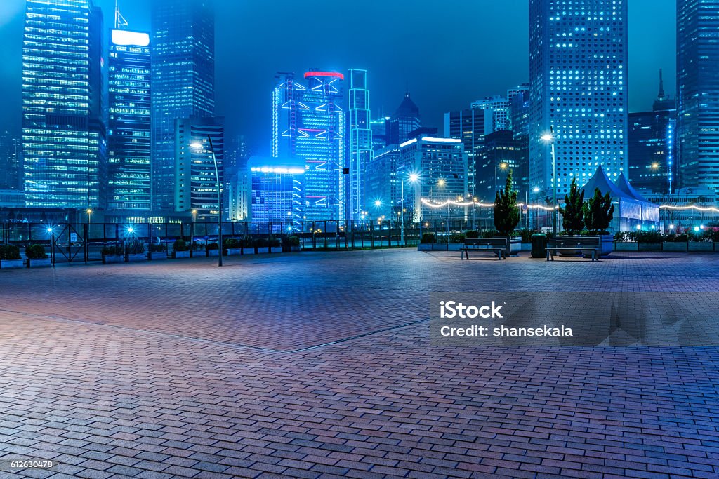 hong kong night scene City Stock Photo