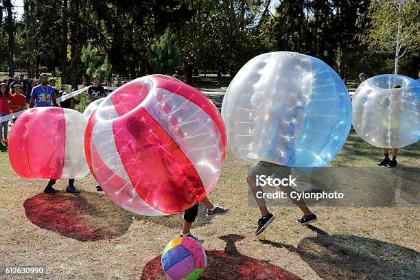 Bubble Football Game Stock Photo - Download Image Now - Bubble, Soccer, Soccer Ball