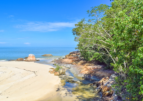 Pantai Keracut beach. Penang island National Park. Malaysia