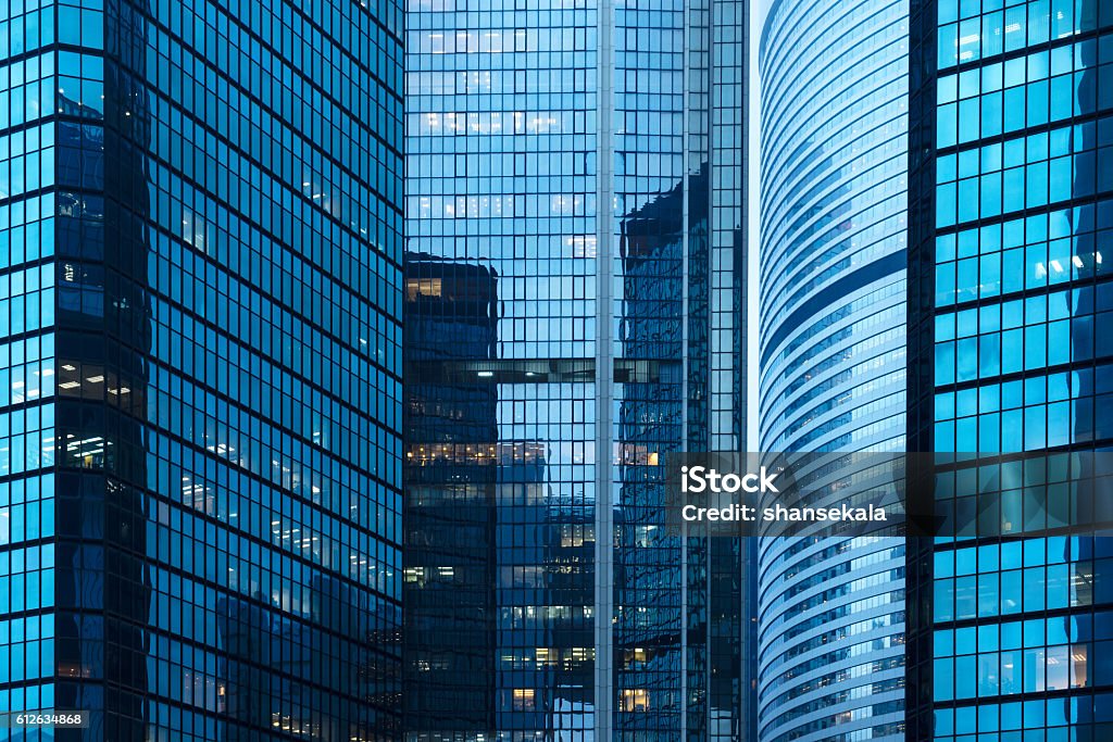 hong kong central district group of modern skyscrapers in hong kong central district,china,east asia. Building Exterior Stock Photo