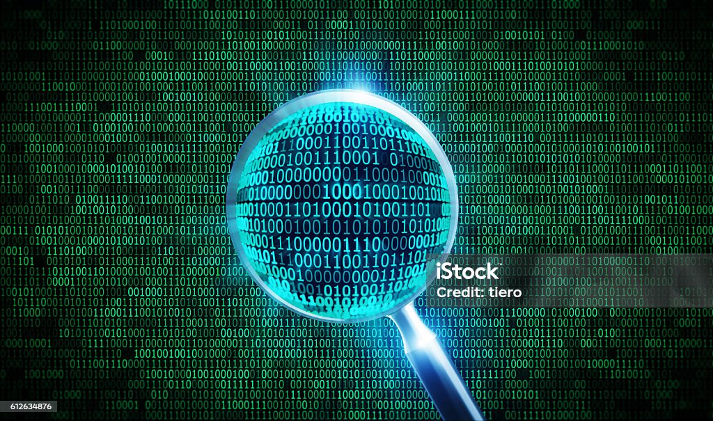 binary code with python and magnifying lens stock... Binary Codea Nd Magnifier Stock Photo - Download Image Now - Magnifying ...