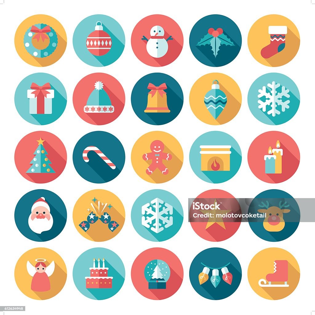 christmas icon A set of 25 christmas icon set. Each icon is grouped individually. Icon Symbol stock vector