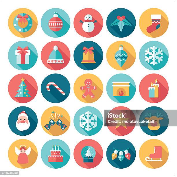 Christmas Icon Stock Illustration - Download Image Now - Icon Symbol, Christmas, Flat Design