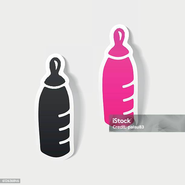 Realistische Designelement Baby Bottle Stock Vektor Art und mehr Bilder von Babyflasche - Babyflasche, Bildkomposition und Technik, Brodelnd