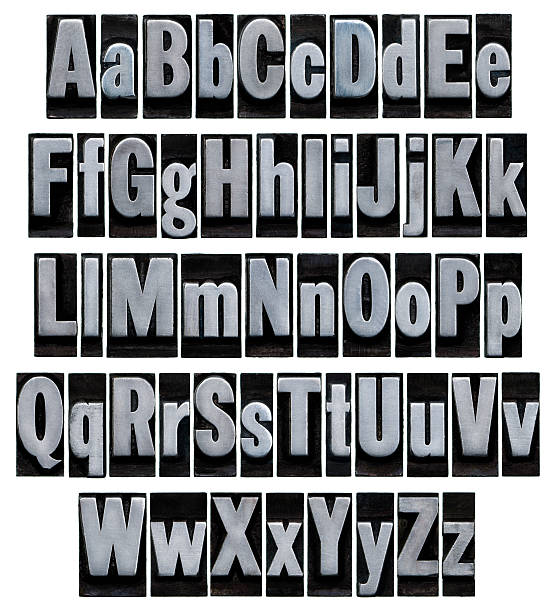 istock Alphabet - Old metal letterpress type 612639780