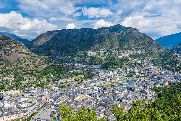 istock City in a valley between the mountains 612640570