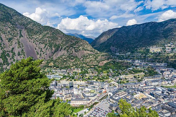 istock City in a valley between the mountains 612640894