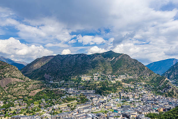 istock City in a valley between the mountains 612640996