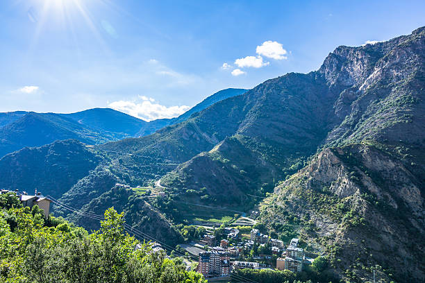 istock City in a valley between the mountains 612642318