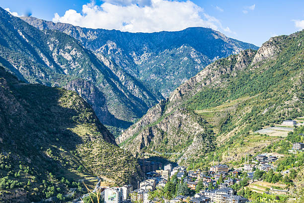 istock City in a valley between the mountains 612642638