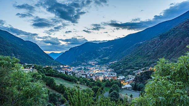 istock City in a valley between the mountains 612643012
