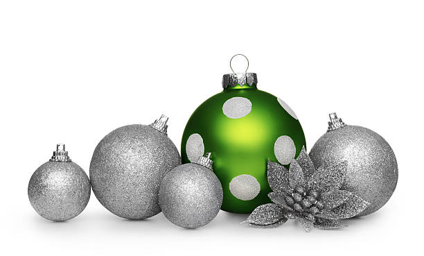 istock Group of christmas balls isolated on white background 612647022