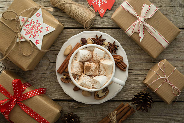 istock Hot chocolate with christmas decorations 612647534