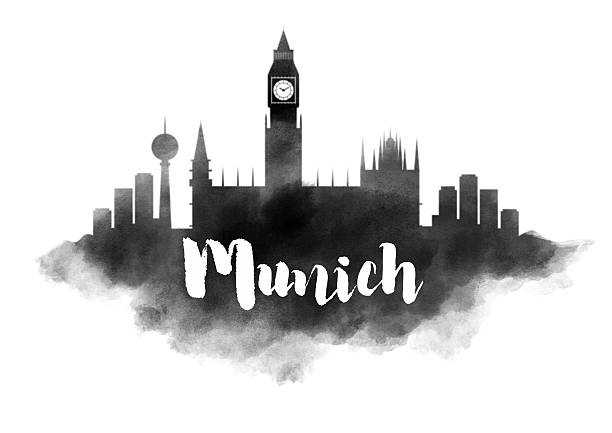 istock Watercolor Munich City Skyline 612647978