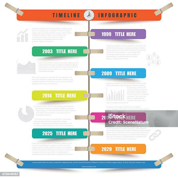 Tidying Rope Infograph Timeline Infographic Report Template Hanging On A Rope With Clothespin ...