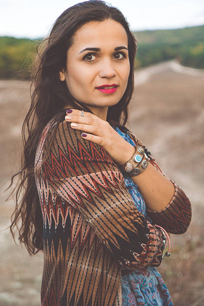 istock Woman is wearing clothes in boho style 612648358