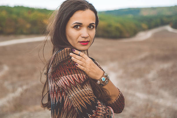 istock Woman is wearing clothes in boho style 612648452