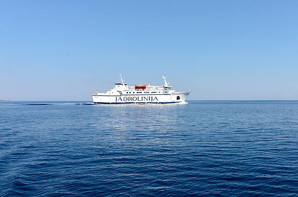 Silba, Croatia - July 11, 2016:  Jadrolinija's Ferry boat Bartol Kasic  on it's regular route from island Silba to Olib.