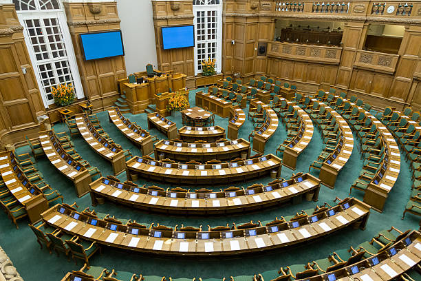 Danish parliament in Copenhagen Copenhagen, Denmark - Occtober 05, 2016: Interior view of the Danish parliament also called Folketinget danish culture stock pictures, royalty-free photos & images