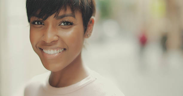 istock Beautiful black woman portrait 612652056