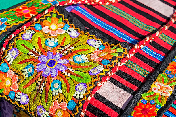 istock Background with material embroidered from Bistrita-Nasaud, Romania 612652700