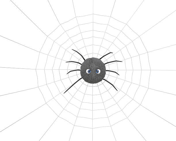 3d illustration the predatory insect spinning a web