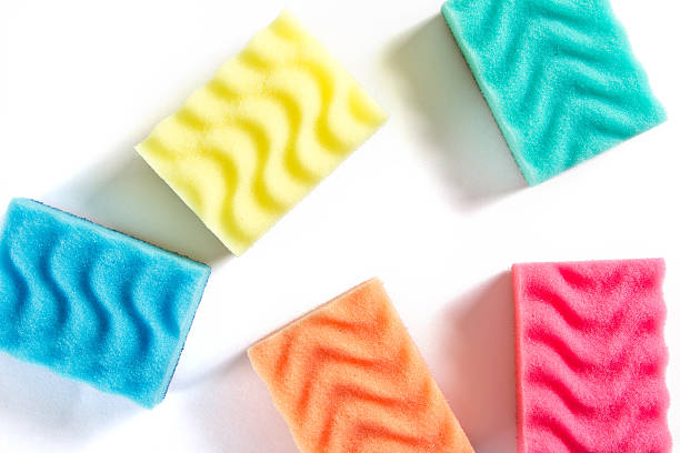 istock Multicolor Dish Washing Sponges Isolated on White Background 612657296