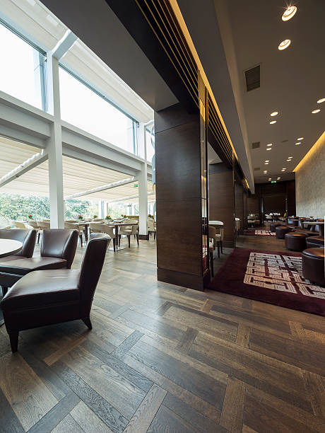 istock Modern restaurant interior, part of a hotel 612661290