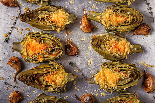 istock Artichokes baked with cheese, garlic and thyme. 612714816