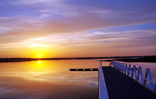 istock anchorage in Alqueva dam at sunset 612715240