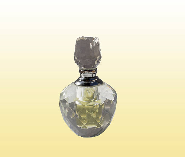 istock Imperfect handmade cut crystal glass perfume bottle 612715570