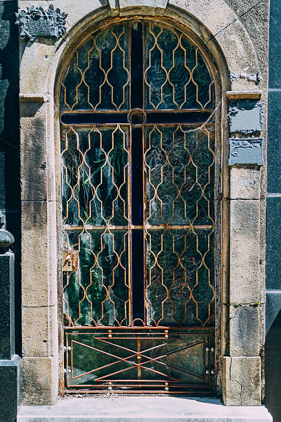 istock Gateway to a pantheon with glass and rusty metal 612717340