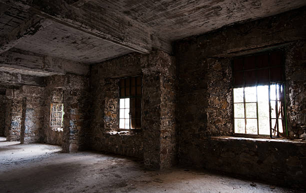 istock Empty abandoned creepy hotel room 612717884