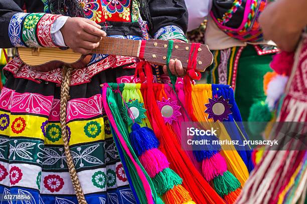 Peruvian Dancers At The Parade In Cusco Stock Photo - Download Image Now - Peru, Cultures, Cusco City