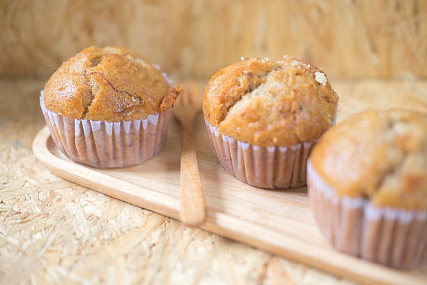 istock Homemade muffins with banana, selective focus 612720420
