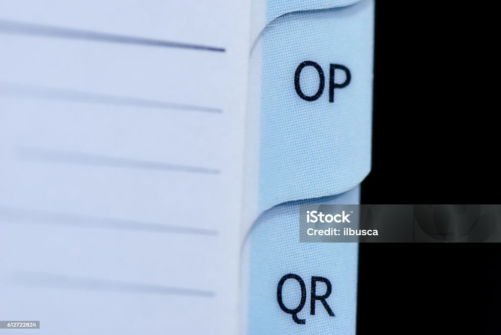 Agenda macro Blue Stock Photo