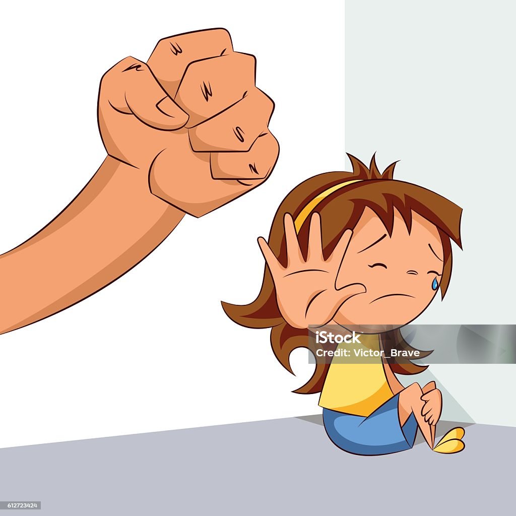 Girl And Violence Stock Illustration - Download Image Now - Child Abuse,  Stop Gesture, Abuse - iStock
