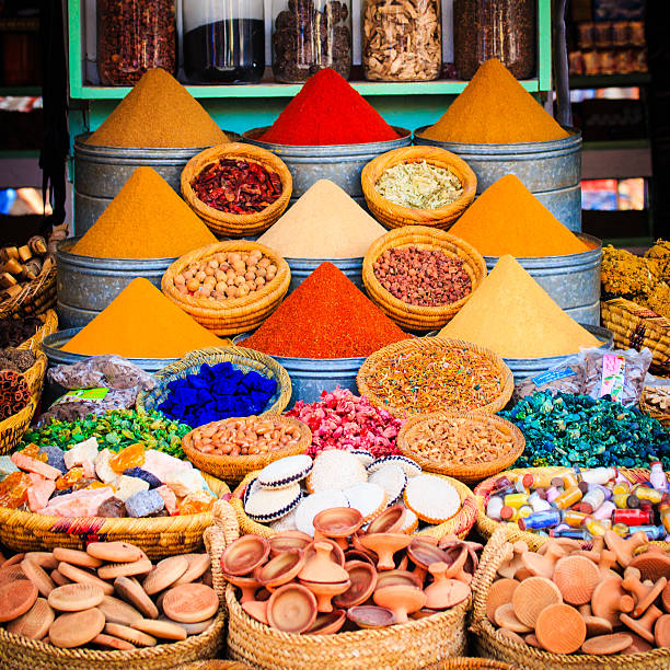 Spices on a moroccan market,Marrakesh, Morocco. Spices on a moroccan market,Marrakesh, Morocco. marrakesh photos stock pictures, royalty-free photos & images