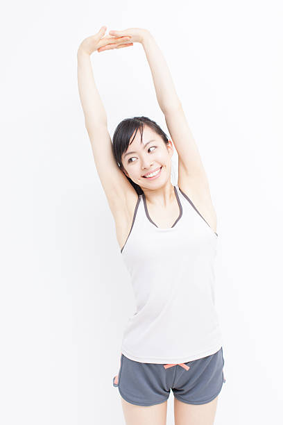istock Japanese woman exercising 612727226