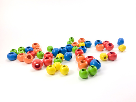 Colorful wooden beads.
